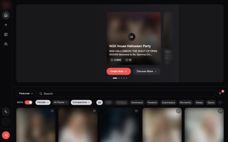 Nectar AI home page screenshot, images blurred